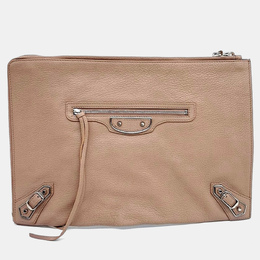 Balenciaga Beige Leather Edge Clutch 1178815