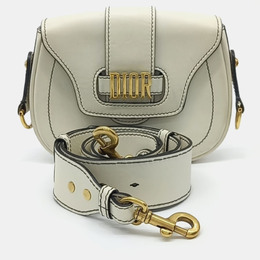 Christian Dior White Leather Defense Saddle Bag 1178946