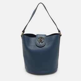 Roberto Cavalli Blue Leather Bucket Bag 1178636