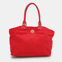 Tory Burch Red Leather and Nylon Tote 1178629