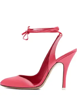 The Attico 120mm Carrie satin ankle-tie pumps 30369140