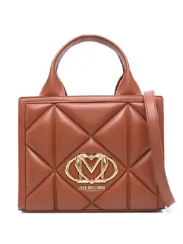 Love Moschino quilted logo-plaque tote bag 30985342