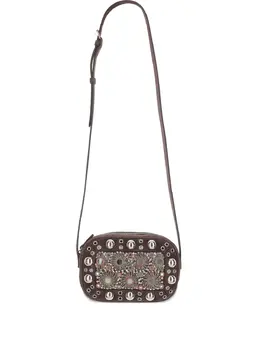 Valentino Garavani Nellcôte mirror-embellished stud-detailed shoulder bag 31017183