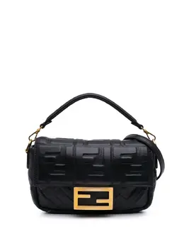 Fendi 2010-2025 Mini Zucca Embossed Leather Baguette satchel 31085098