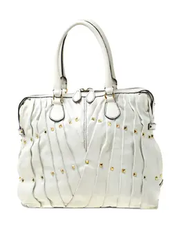 Valentino Garavani pleated studed tote bag 30332067