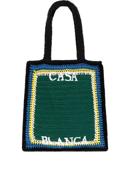 Casablanca lettering cotton tote bag 30944690