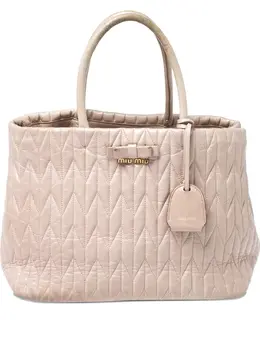 Miu Miu matelassé leather tote bag 30325367
