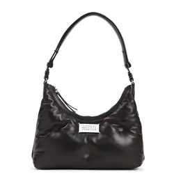 Maison Margiela-Black Glam Slam Small Lamb Leather Hobo Bag-Donna 52104595308884