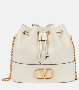 Маленькая кожаная сумка-ведро VLogo Signature Valentino Garavani, белый p00779233 | white