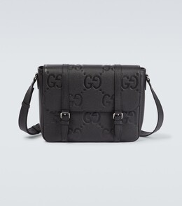 Кожаная сумка-мессенджер jumbo gg среднего размера Gucci, черный p00879218 | black