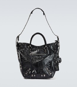Кожаная сумка-тоут le cagole среднего размера Balenciaga, черный p00866337 | black