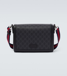 Сумка через плечо gg с кожаной отделкой Gucci, серый p00879265 | grey
