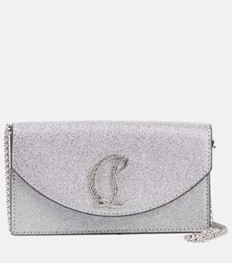 Клатч Loubi54 из блестящей кожи Christian Louboutin, серебряный p00763242 | silver