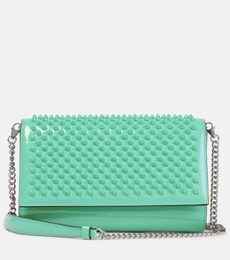 Украшенный кожаный клатч Paloma Small Christian Louboutin, зеленый p00698478 | green