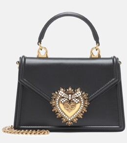 Маленькая кожаная сумка через плечо Devotion Dolce & Gabbana, черный p00381550 | black