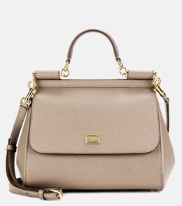 Сумка через плечо Sicily из кожи среднего размера Dolce & Gabbana, нейтральный p00216190 | neutral