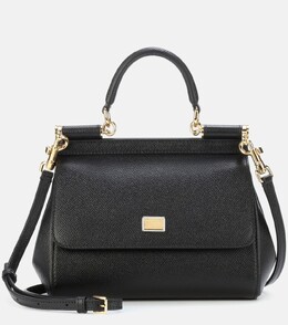 Маленькая сумка через плечо Sicily из кожи Dolce & Gabbana, черный p00308118 | black