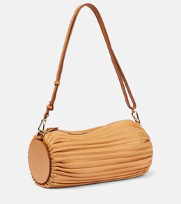 Плиссированная кожаная сумка через плечо с браслетом Loewe, коричневый p00813838 | brown