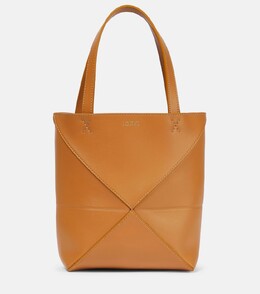 Кожаная сумка-тоут Puzzle Fold Mini Loewe, коричневый p00821403 | brown