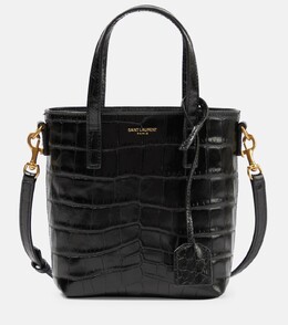 Сумка-шопер Saint Laurent Paris Mini Toy из кожи с эффектом крокодила Saint Laurent, черный p00709683 | black