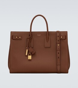 Большая кожаная сумка-тоут Sac de Jour Thin Saint Laurent, коричневый p00723099 | brown