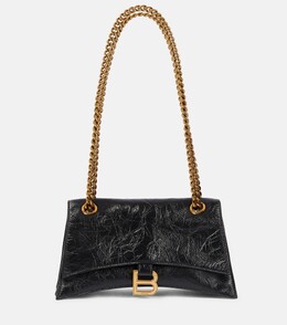 Маленькая кожаная сумка на плечо Crush Balenciaga, черный p00762048 | black