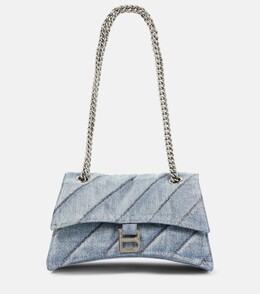 Джинсовая сумка на плечо Crush среднего размера Balenciaga, синий p00796494 | blue