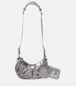 Кожаная сумка через плечо Le Cagole XS Balenciaga, серебряный p00596904 | silver