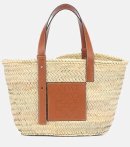 Сумка-корзинка среднего размера с кожаной отделкой Loewe, нейтральный p00302459 | neutral