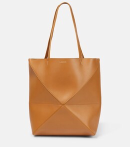 Сумка-тоут Puzzle Fold среднего размера из кожи Loewe, черный p00821400 | black