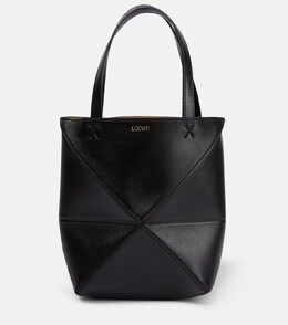 Кожаная сумка-тоут Puzzle Fold Mini Loewe, черный p00821402 | black