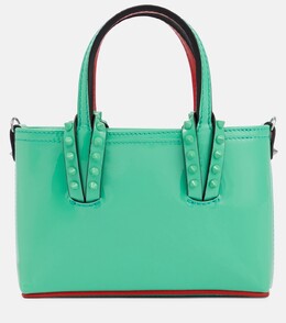 Сумка-тоут Cabata Nano из лакированной кожи Christian Louboutin, зеленый p00698472 | green