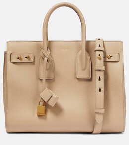 Sac De Jour Маленькая сумка-тоут из кожи Saint Laurent, бежевый p00777428 | beige