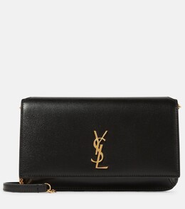 Кожаная сумка через плечо Cassandr для iPhone Saint Laurent, черный p00483610 | black