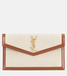 Холщовый клатч Uptown Saint Laurent, бежевый p00434406 | beige