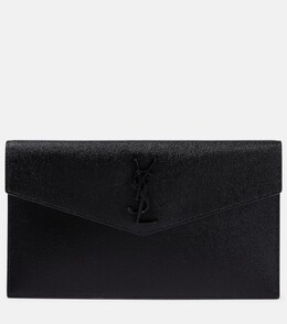 Кожаный клатч Uptown Saint Laurent, черный p00860863 | black