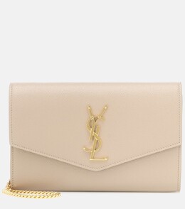 Маленький кожаный клатч Uptown Saint Laurent, бежевый p00483781 | beige