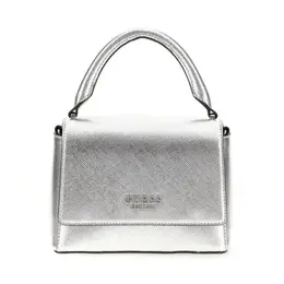 Сумка Guess, фактура зернистая, матовая, тиснение, серебристый 4450189037
