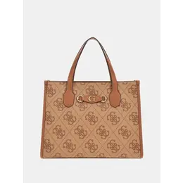 Сумка тоут Guess, фактура матовая, розовый/коричневый 103719364739
