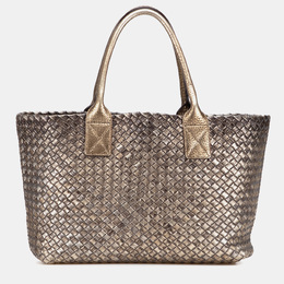 Bottega Veneta Gold Medium Lambskin Intreccio Cabat Tote 1179335