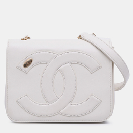Chanel White Lambskin CC Mania Flap Bag 1179329