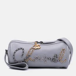 Chanel Grey Calfskin Signature Chain 20s Bowling Bag 1179370