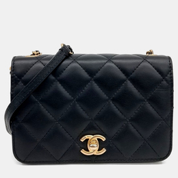 Chanel Black Leather Chain Crossbody Bag 1179047