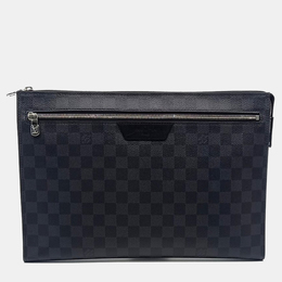 Louis Vuitton Black Leather Graphite Pochette 24H Clutch 1178865