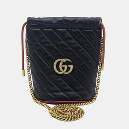 Gucci Black Leather Mamont Bucket Bag 1178849