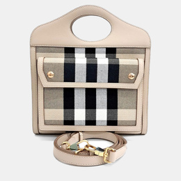 Burberry Beige Fabric and Leather Pocket Bag Mini 1178842