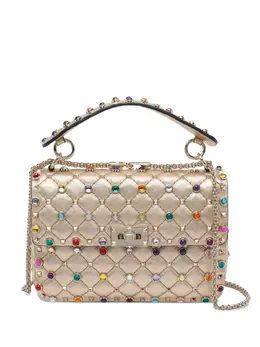Valentino Garavani quilted laminated leather Rockstud tote bag 31037622