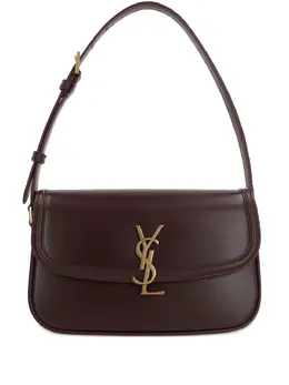 Saint Laurent logo-plaque curved shoulder bag 30371473