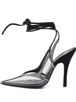 The Attico 115mm Venus crystal-embellished pumps 30365441