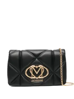 Love Moschino quilted logo-plaque shoulder bag 30984113